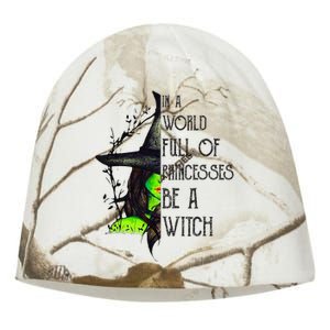 In A World Full Of Princesses Be A Witch Funny Halloween Kati - Camo Knit Beanie