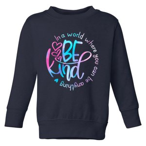 In A World Where You Can Be Anything Be Kind Kindness Toddler Sweatshirt