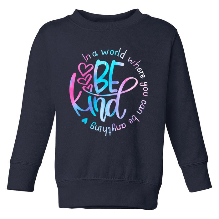 In A World Where You Can Be Anything Be Kind Kindness Toddler Sweatshirt