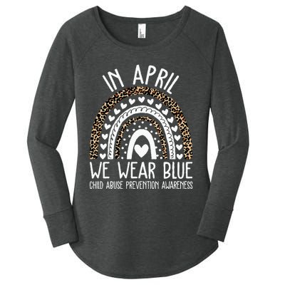 In April We Wear Blue Cool Child Abuse Prevention Awareness Women's Perfect Tri Tunic Long Sleeve Shirt