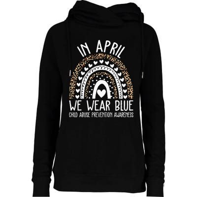 In April We Wear Blue Cool Child Abuse Prevention Awareness Womens Funnel Neck Pullover Hood