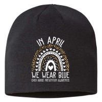 In April We Wear Blue Cool Child Abuse Prevention Awareness Sustainable Beanie