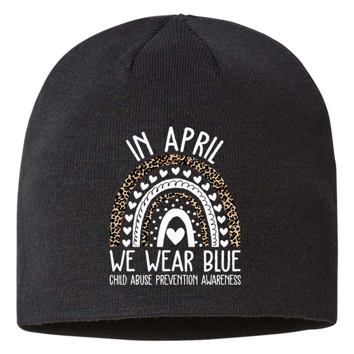 In April We Wear Blue Cool Child Abuse Prevention Awareness Sustainable Beanie