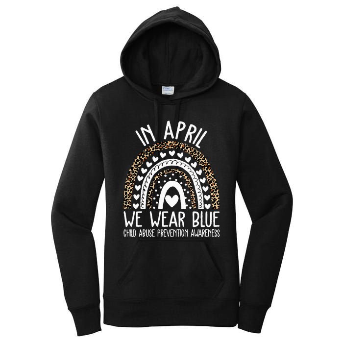 In April We Wear Blue Cool Child Abuse Prevention Awareness Women's Pullover Hoodie