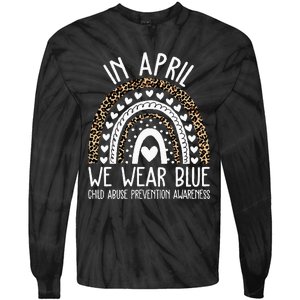 In April We Wear Blue Cool Child Abuse Prevention Awareness Tie-Dye Long Sleeve Shirt