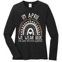 In April We Wear Blue Cool Child Abuse Prevention Awareness Ladies Long Sleeve Shirt