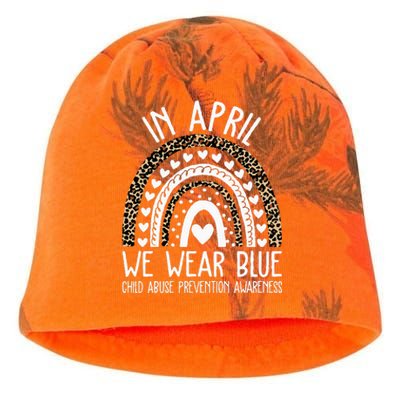 In April We Wear Blue Cool Child Abuse Prevention Awareness Kati - Camo Knit Beanie