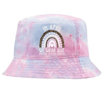 In April We Wear Blue Cool Child Abuse Prevention Awareness Tie-Dyed Bucket Hat