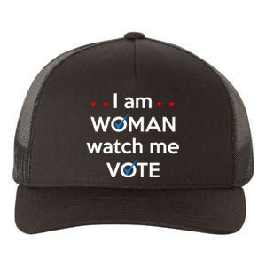 I Am Woman Watch Me Vote Yupoong Adult 5-Panel Trucker Hat