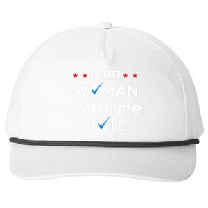 I Am Woman Watch Me Vote Snapback Five-Panel Rope Hat