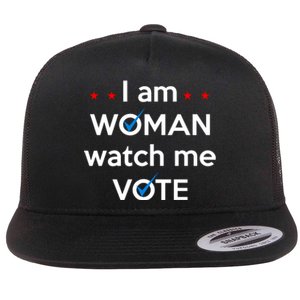 I Am Woman Watch Me Vote Flat Bill Trucker Hat