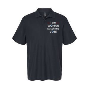 I Am Woman Watch Me Vote Softstyle Adult Sport Polo