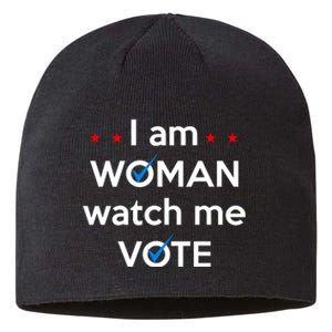 I Am Woman Watch Me Vote Sustainable Beanie