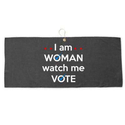 I Am Woman Watch Me Vote Large Microfiber Waffle Golf Towel