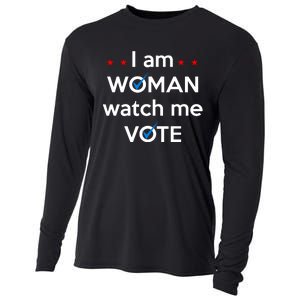 I Am Woman Watch Me Vote Cooling Performance Long Sleeve Crew