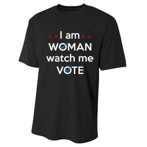 I Am Woman Watch Me Vote Performance Sprint T-Shirt