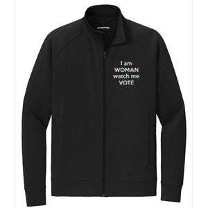 I Am Woman Watch Me Vote Stretch Full-Zip Cadet Jacket