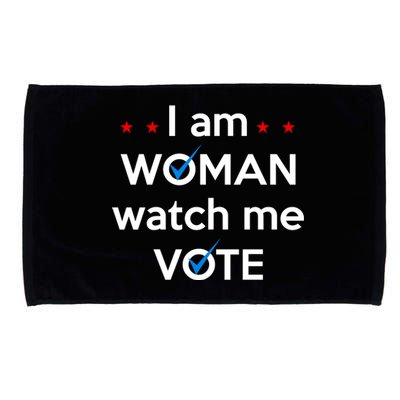 I Am Woman Watch Me Vote Microfiber Hand Towel