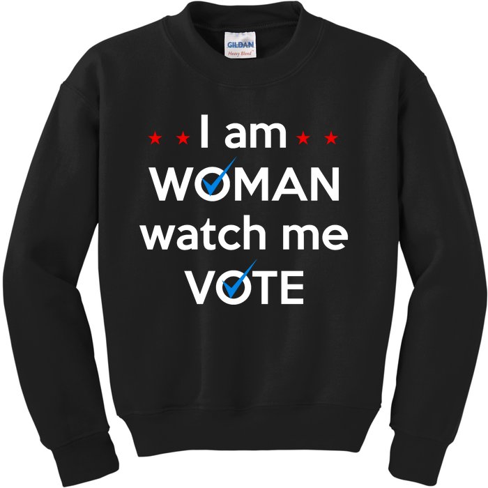 I Am Woman Watch Me Vote Kids Sweatshirt