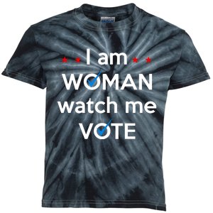 I Am Woman Watch Me Vote Kids Tie-Dye T-Shirt