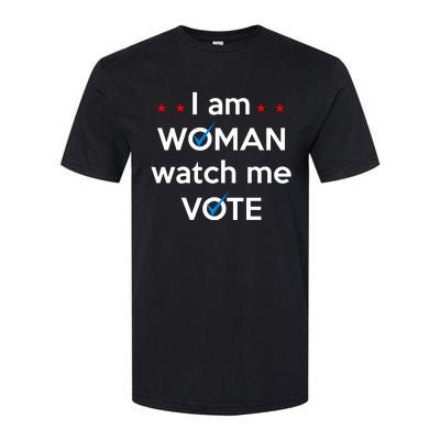 I Am Woman Watch Me Vote Softstyle CVC T-Shirt