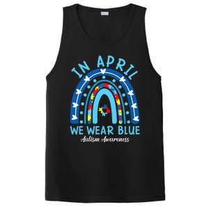 In April We Wear Blue Rainbow Autism Awareness Month PosiCharge Competitor Tank