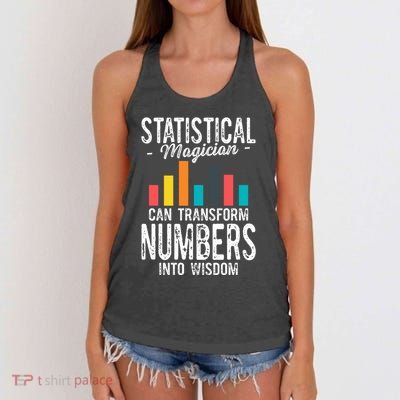 In A World Full Of Data Math Science Statistics Teacher Gift Women's Knotted Racerback Tank