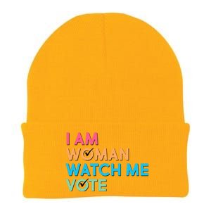 I Am Woman Watch Me Vote Knit Cap Winter Beanie