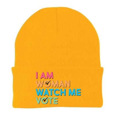 I Am Woman Watch Me Vote Knit Cap Winter Beanie