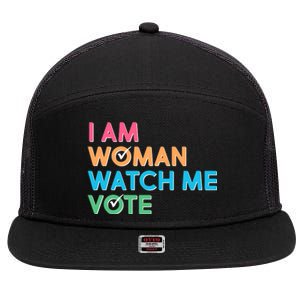 I Am Woman Watch Me Vote 7 Panel Mesh Trucker Snapback Hat