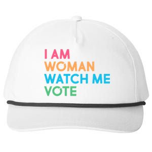 I Am Woman Watch Me Vote Snapback Five-Panel Rope Hat