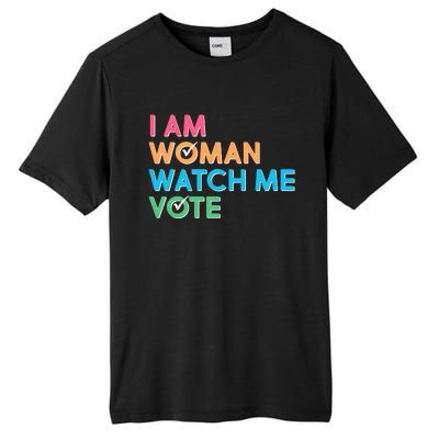 I Am Woman Watch Me Vote Tall Fusion ChromaSoft Performance T-Shirt