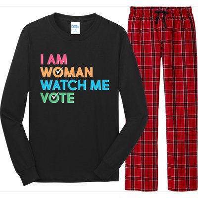 I Am Woman Watch Me Vote Long Sleeve Pajama Set