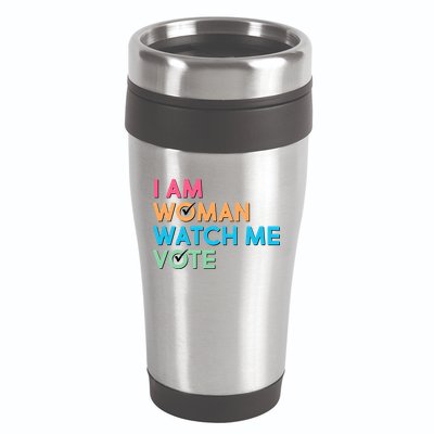 I Am Woman Watch Me Vote 16oz Travel Tumbler