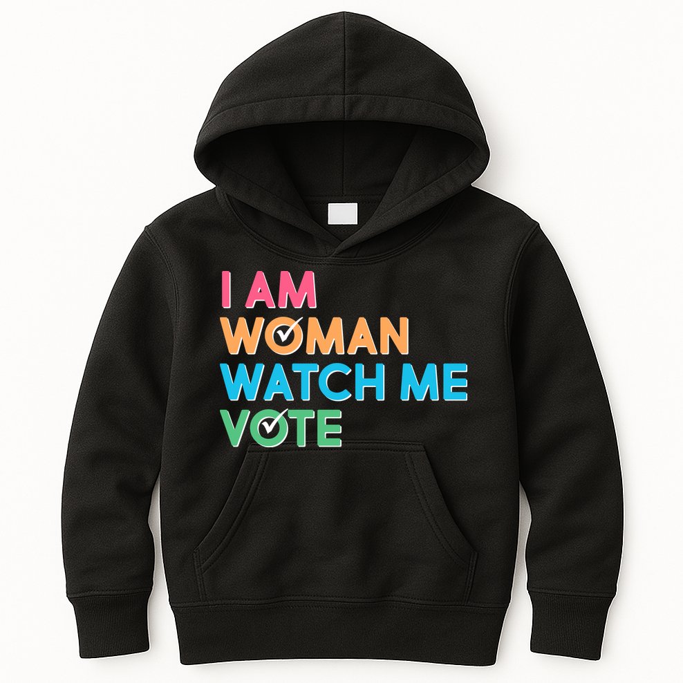 I Am Woman Watch Me Vote Kids Hoodie