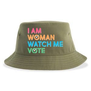 I Am Woman Watch Me Vote Sustainable Bucket Hat