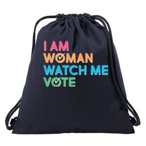 I Am Woman Watch Me Vote Drawstring Bag