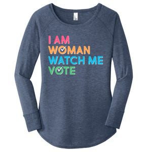 I Am Woman Watch Me Vote Women's Perfect Tri Tunic Long Sleeve Shirt