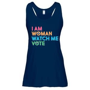 I Am Woman Watch Me Vote Ladies Essential Flowy Tank