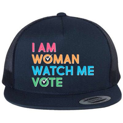 I Am Woman Watch Me Vote Flat Bill Trucker Hat