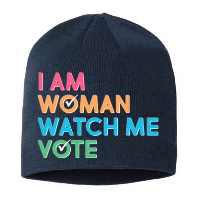 I Am Woman Watch Me Vote Sustainable Beanie