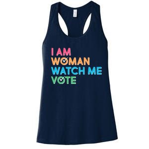 I Am Woman Watch Me Vote Women's Racerback Tank