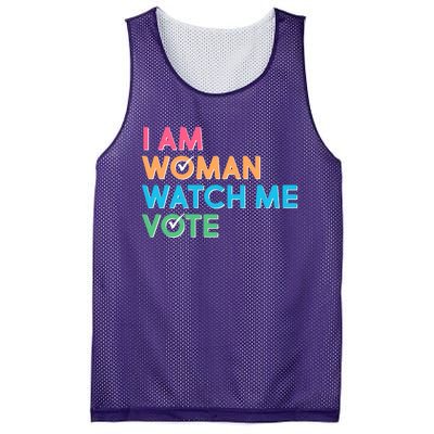 I Am Woman Watch Me Vote Mesh Reversible Basketball Jersey Tank