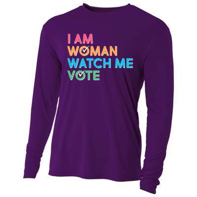 I Am Woman Watch Me Vote Cooling Performance Long Sleeve Crew