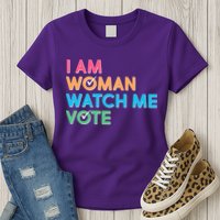 I Am Woman Watch Me Vote Womens T-Shirt