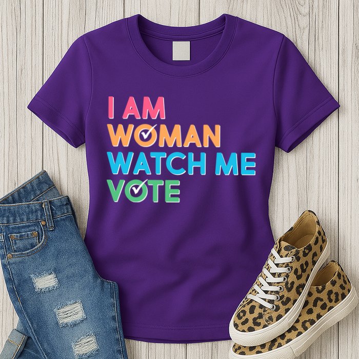 I Am Woman Watch Me Vote Womens T-Shirt