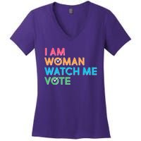 I Am Woman Watch Me Vote Women's V-Neck T-Shirt