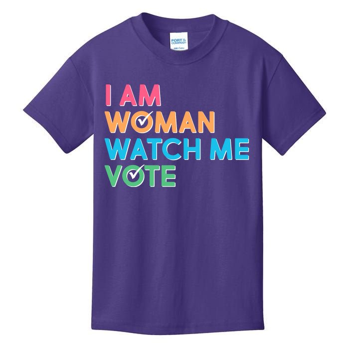 I Am Woman Watch Me Vote Kids T-Shirt