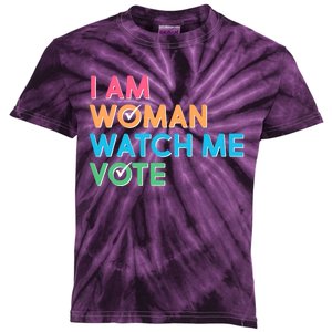 I Am Woman Watch Me Vote Kids Tie-Dye T-Shirt