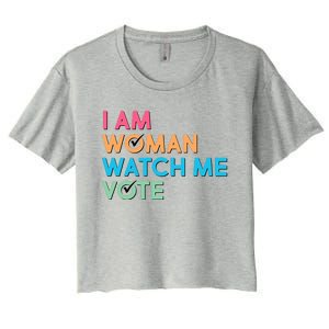 I Am Woman Watch Me Vote Women's Crop Top Tee